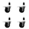 Service Caster 3.5'' Phenolic Swivel 1-1/2'' Expanding Stem Caster Set Total Lock Brake, 4PK SCC-EXTTL20S3514-PHS-112-4 - alternate 1